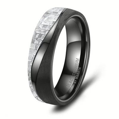 Herrenring Partnerring Ehering Black Titanium Schwarz Titan Carbon Marrya HBT-13