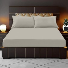 400TC Egyptian Cotton Fitted Sheet 25cm, 35cm & 40cm Deep Single Double King UK