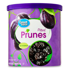 Great Value Unsweetened Pitted Prunes Canister, 16 OZ..