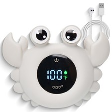 Floating Baby Bath Thermometer with Room Temp Monitor  Alerts - Rechargeable Di