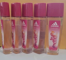 5 Bottles ADIDAS FRUITY RHYTHM for Women 2.5 oz 75 ml Body Fragrance AS Picture