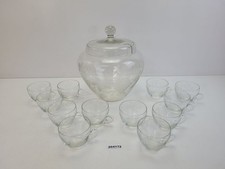 Bowle Set Glas 13-teilig 12 Personen Handschl...