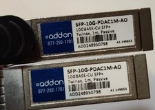 Lot of 2 ADDON SFP-10G-PDAC1M-AO 10GBASE-CU SFP TO SFP PASSIVE TWINAX 1M