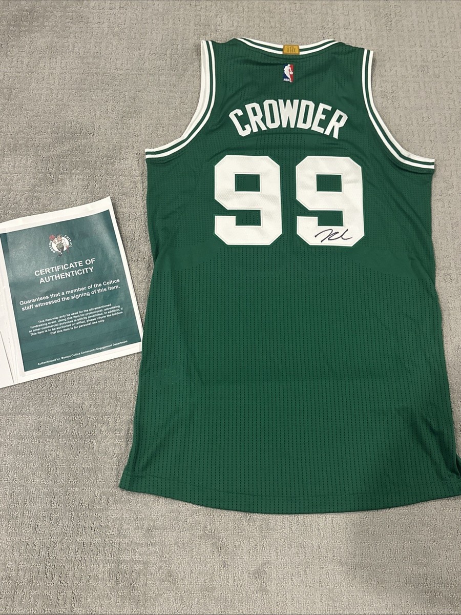 JAE CROWDER Signed Auto BOSTON CELTICS NBA AUTHENTIC Adidas