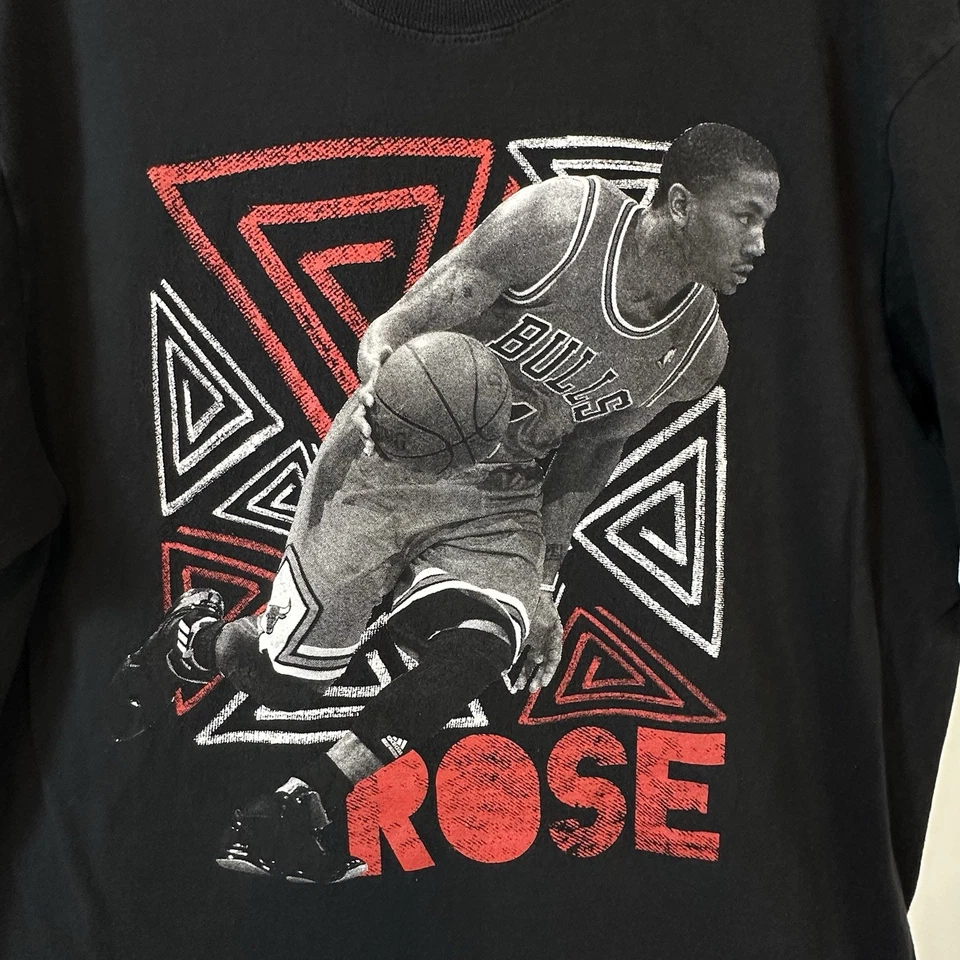 Adidas Derrick Rose Chicago Bulls Camiseta Adulto XL Negro Estampado Gráfico NBA Foto 2 de 4