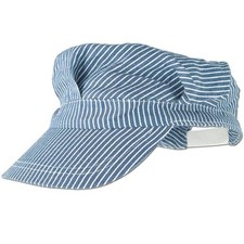 Blue Striped Train Engineer Hat Adjustable Fits Most Fabric Train Party Favors