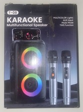 Peski Rechargeable Karaoke Machine with 2 Wireless Microphone Portable Bluetooth