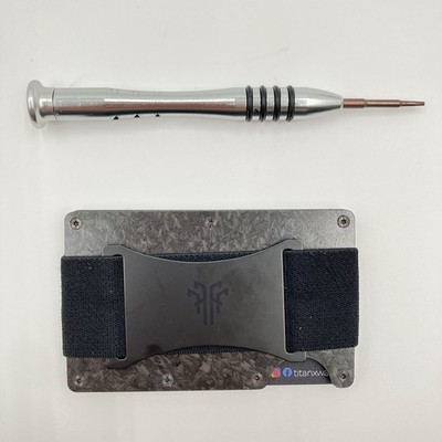 Titan X Pro RFID Slim Wallet Cash Strap Money Credit Card ID Clip Forged Carbon