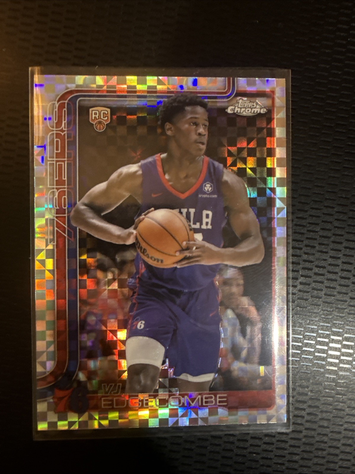 2025-26 Topps Chrome NBA VJ Edgecombe Pulsar RC #253 76ers