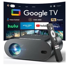 GooDee 4K UHD Smart Projector with Google TV & Voice Control, WiFi Bluetooth NEW