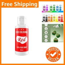 Vibrant Red Food Coloring - 50ml Highly Concentrated for Baking & DIY Crafts