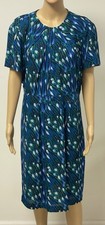 TORY BURCH Short Sleeve Sheath Dress Silk Round Neckline Lined Zip Back Size 14