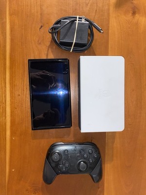 Nintendo Switch OLED Console Black with Dock, Pro Controller, Charger No joycons