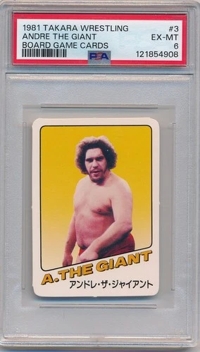 1981 Andre The Giant Takara Japanese Wrestling Board Game Card #3 PSA 6