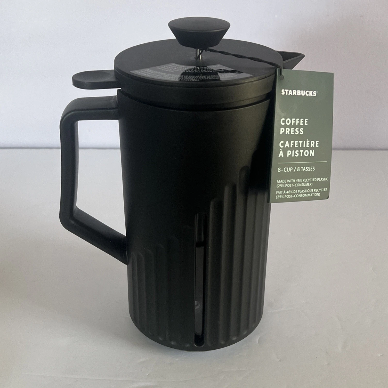 Starbucks French Press 8 cup Coffee Scoop & Instructions Black Carafe Pitcher