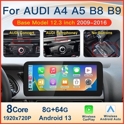 12.3 Zoll Apple CarPlay  Android Auto Wireless Display Autoradio Für Audi A4L A5