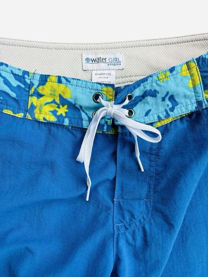 Pantalones de surf Patagonia Water Girl para mujer 6 azules de nailon cintura floral vintageY2K Foto 2 de 4