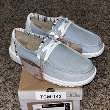 Hey Dude Women's Wendy Boho Light Denim Blue Slip-On Shoes Size 6 New