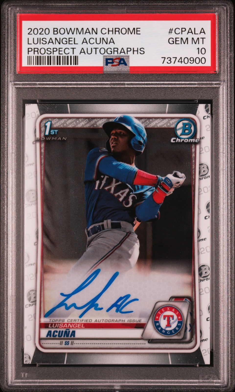 2020 Bowman Chrome Luisangel Acuna Prospect Autograph PSA 10