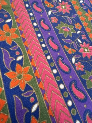 Purple Hot Pink Orange Green VTG Cranston Millwork Cotton Fabrics USA 58'' W ByYD
