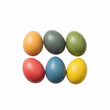 6 Pieces Wooden Easter Eggs Smooth Wooden Egg Handmade-Look for Decorators