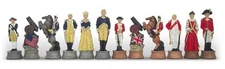 Italfama American Revolutionary War Chess Pieces Set, Hand-Painted Resin, 8 Cm