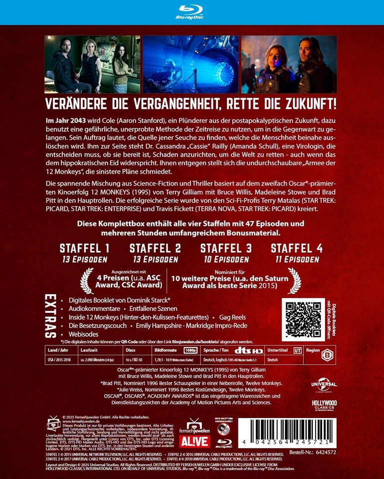 12 Monkeys - Die komplette Serie (Alle 4 Staffeln) (2015-2018) [10 Blu-rays] - Bild 2 von 4