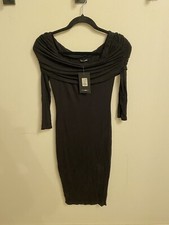 woman's fashion Nova size s Black 3/4 sleeve midi dress NWT (31)