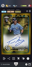 2024 Topps Chrome Bunt Digital Tristan Gray Gold Refractor Auto Rookie 50cc Rays