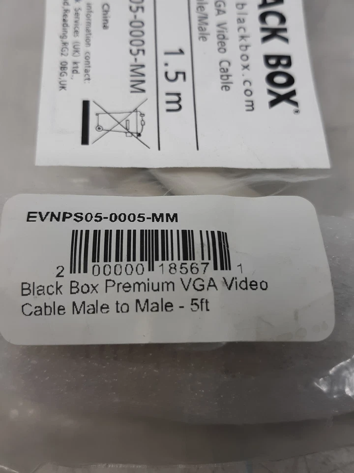 Black Box EVNPS05-0005-MM Premium VGA Cable Male/Male 5ft 1.5m White - Image 4 of 4