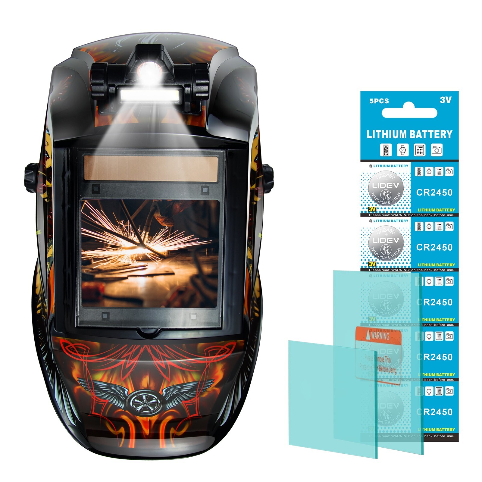 AEW700 Solar Auto-Darkening Welding Helmet – 4 Optical Sensors, Welding & Grinding Mode – New, Great For DIY & Pros