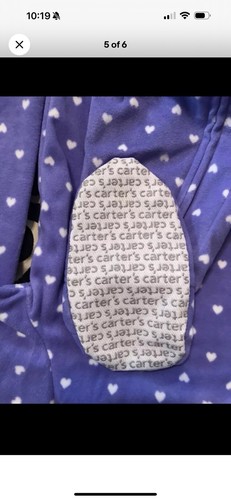 Carters girls purple hearts owl size 4T micro fleece footed zip sleeper New - Picture 2 of 6