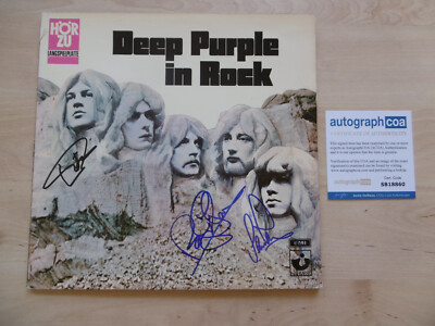 Deep Purple Original Autogramme signed LP-Cover ''DP in Rock'' Vinyl ACOA