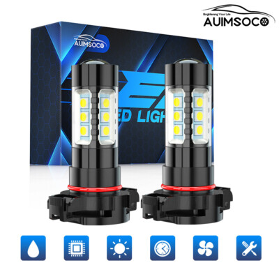 5202 H16 LED Fog Light Bulb For Chevy Silverado 1500 2007-2015 White 6000K A+ 2x