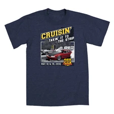 2018 Cruisin Ocean City official car show t-shirt heather navy MD US 13 Dragway