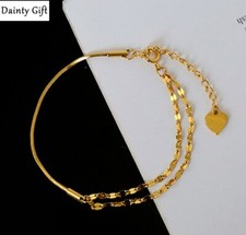 Women Girl Titanium Stainless Steel Delicate Mixed Snake Chain Bracelet 6-8"