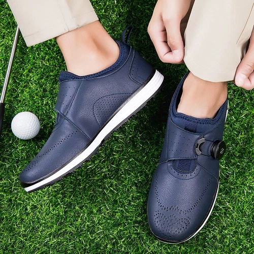 Zapatos de Golf de Entrenamiento Hombres Cuero Impermeables Antideslizantes Caminar Tenis Botas de Golf - Imagen 8 de 25