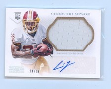 Chris Thompson 2013 National Treasures  Auto Patch Rc 24/99 Rookie card # 259. rookie card picture