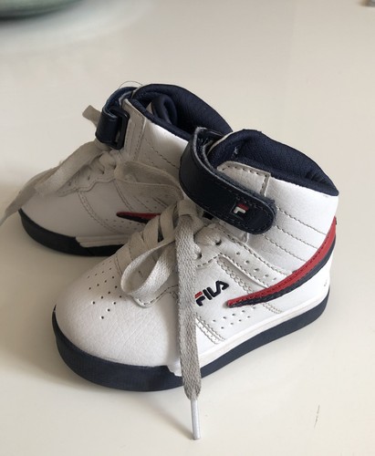 FILA Niños Pequeños Cuero Alto con Cordones Zapatillas Talla 6 | eBay