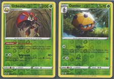RARE ORBEETLE #19 & DOTTLER #18- 2 EVO SWORD SHIELDS-REV HOLO Pokemon Cards NM/M