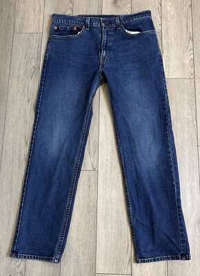 Levis 505 Men s Blue Jeans 34/30 Regular Fit Straight Leg Jeans