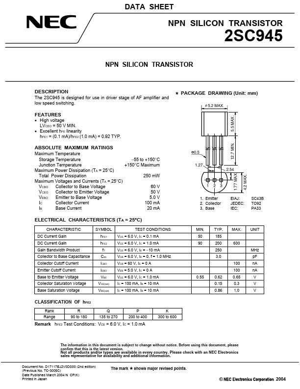 50pcs 2SC945 C945 NPN Transistor TO-92 40V 150mA 150mW | US Ship - Image 3 of 4