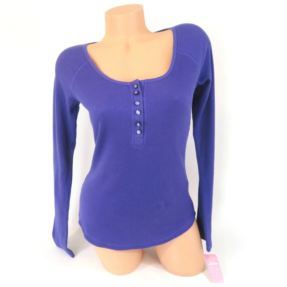 Top Jenni Waffle Talla S Púrpura Tejido Cuello Redondo Gema Botones Nuevo con Etiquetas $30 Foto 2 de 4
