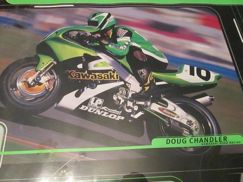 Motorcycle Kawasaki Motorsports Doug Chandler 10 Poster Never Hung Framed 4 Pics