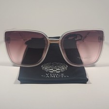 Vince Camuto VC975 CL Oversize Sunglasses Clear Crystal Frame Brown Gradient