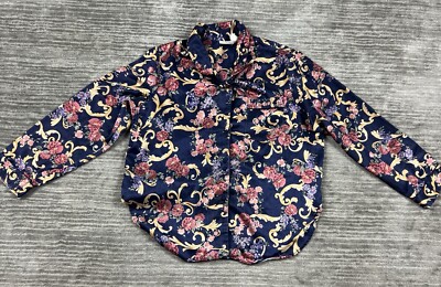 Adonna Top Womens Large Multicolor Floral Longsleeve Button Up Pajama