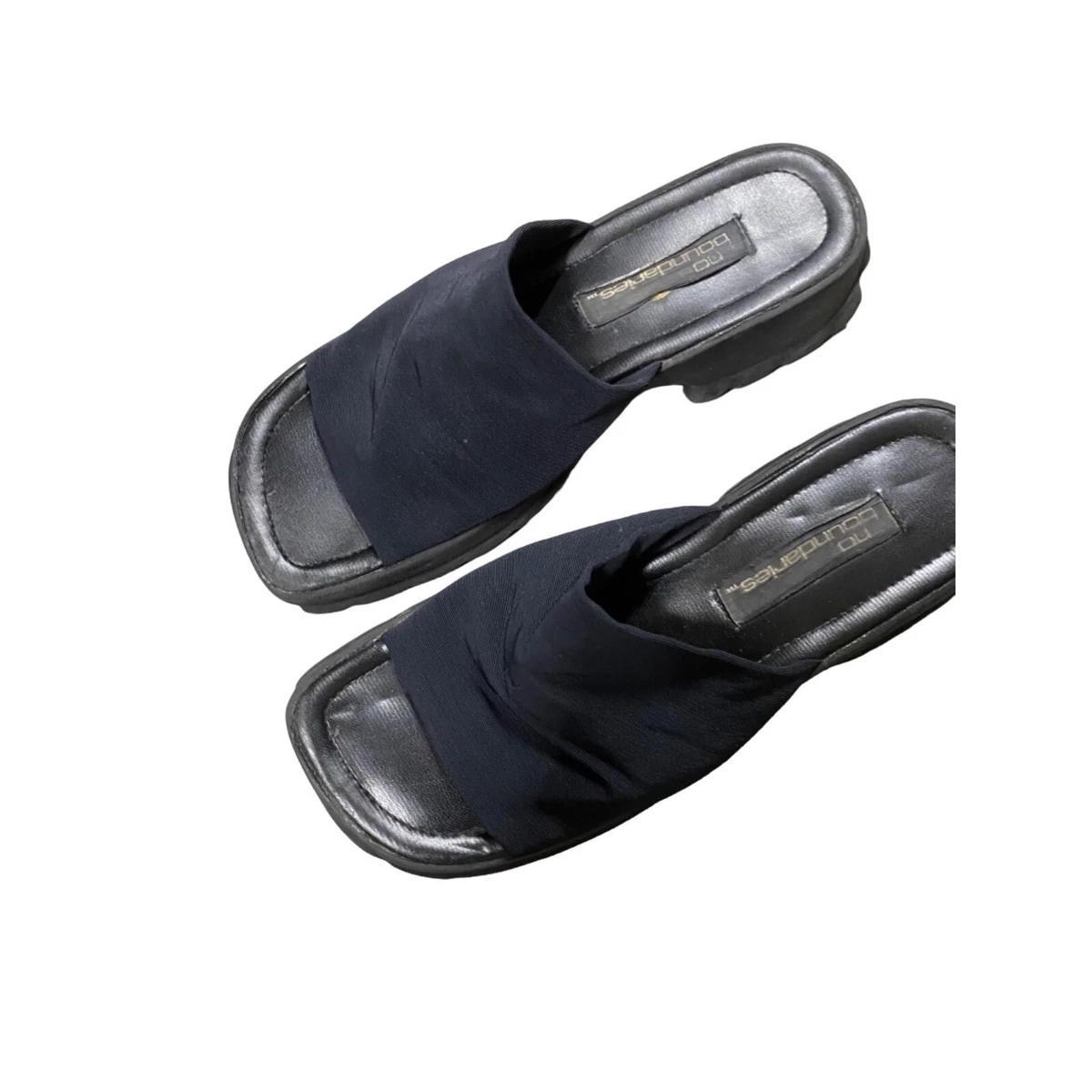 Vintage 90s Y2K No Boundaries Chunky Slide Sandals Black Size 8 eBay