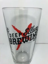 Deep Ellum Brewing Co. DEBC RED X LOGO Beer Pint Shaker Glass - Dallas, TX