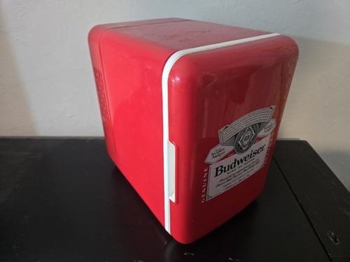 Budweiser Beer Red White Blue Mini Fridge Compact Personal Refrigerator Retro - Picture 2 of 7