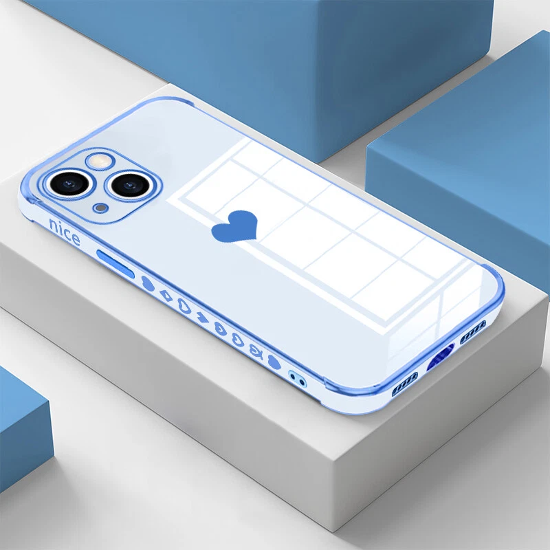 Cute Heart Shockproof Soft Phone Case for iPhone 16 Pro Max 15 14 13 12 11